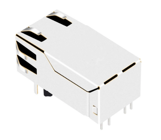 TW1131AINL, 10/100 Base RJ45 with Transformer with PoE Tab Up with Yellow&Green/ Green Led - TeleWire Technology