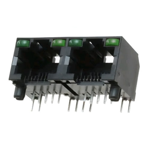 TWE312NWNL, 1x2 Port RJ45 Tab Up without Transformer with Green/ Green Led - TeleWire Technology