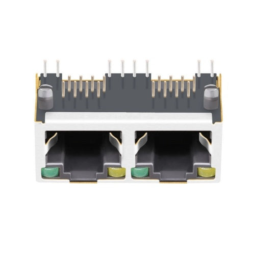 TWE312BGNL, 1x2 Port RJ45 Tab Up without Transformer with Yellow/ Green Led - TeleWire Technology