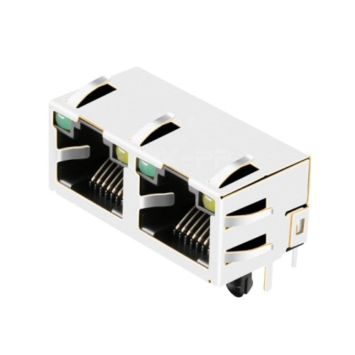 TWE3121AHML, 1x2 Port RJ45 Tab Up without Transformer with Green/Yellow Led - TeleWire Technology