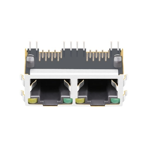 TWE3121AHML, 1x2 Port RJ45 Tab Up without Transformer with Green/Yellow Led - TeleWire Technology