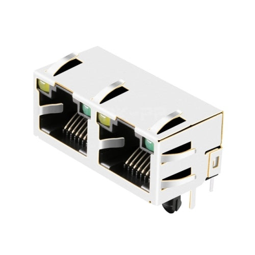 TWE312AGNL, 1x2 Port RJ45 Tab Up without Transformer with Yellow/ Green Led - TeleWire Technology