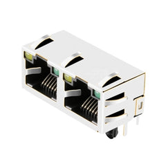 TWE312AGNL, 1x2 Port RJ45 Tab Up without Transformer with Yellow/ Green Led