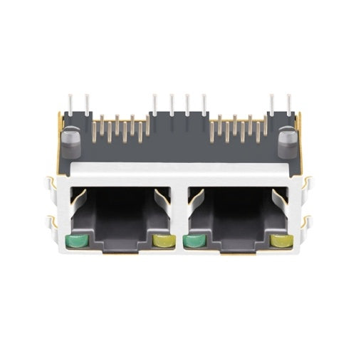 TWE312AGNL, 1x2 Port RJ45 Tab Up without Transformer with Yellow/ Green Led - TeleWire Technology