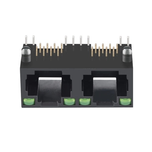 TWE312NWNL, 1x2 Port RJ45 Tab Up without Transformer with Green/ Green Led - TeleWire Technology