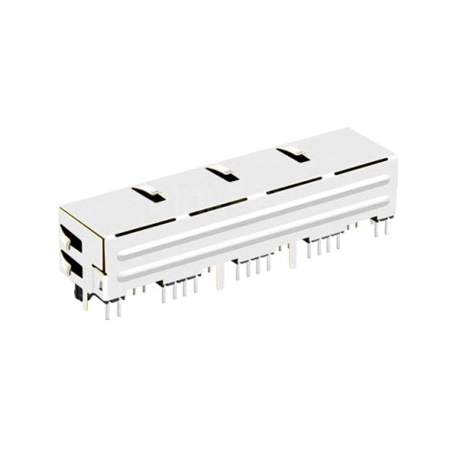 TWE5127AHNL, 1x4 Port Ethernet RJ45 without Transformer Tab Up with Green/ Yellow Led - TeleWire Technology