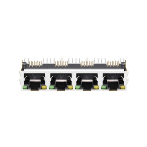 TWE512AGNL, 1x4 Port Ethernet RJ45 without Transformer Tab Up with Yellow/ Green Led - TeleWire Technology