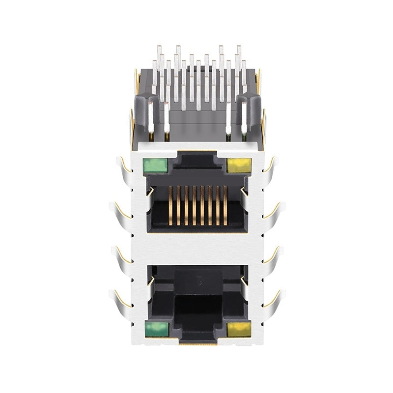 TWE28311ADNL, 2x1 Port Ethernet RJ45 without Transformer Tab Both with Yellow/ Green Led - TeleWire Technology