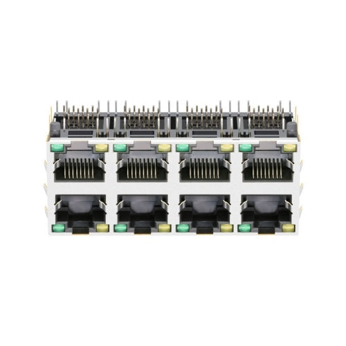 TWE219XAGNL, 2x4 Port RJ45 without Transformer Tab Both with Yellow/ Green Led - TeleWire Technology