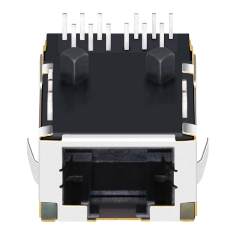 TWL8140A317NL, 1000 Base Ethernet Low-Profile RJ45 with Transformer Tab Up with Orange&Green/ Green Led - TeleWire Technology