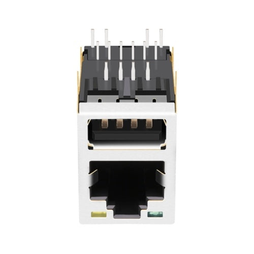 TWE416BHNL, RJ45 with Single USB without Transformer Tab Up Green/ Yellow Led - TeleWire Technology