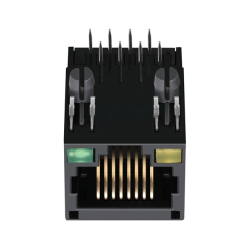 TWE271NDNL, Modular Jack RJ45 without Transformer Tab Down with Yellow/Green Led - TeleWire Technology