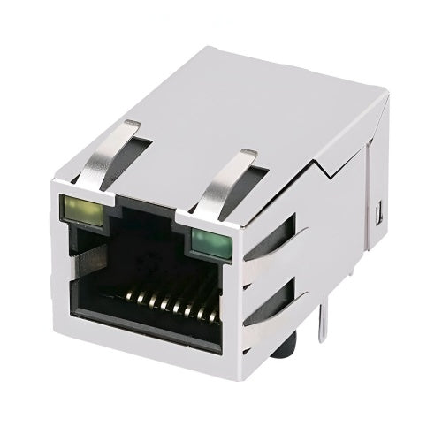 TW0122KINL, 100 Base Cat5e RJ45 with Transformer Tab Up with Yellow&Green/ Green Led - TeleWire Technology