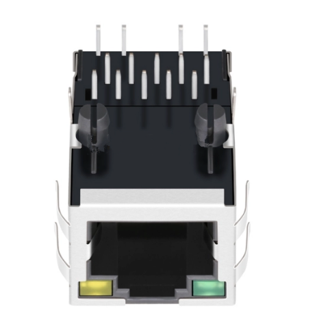 TW28531AHNL, 1000 Base Gigabit Ethernet RJ45 MagJack Tab Up with Green/Yellow Led - TeleWire Technology