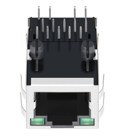 TW28543AWNL, 1000 Base Gigabit RJ45 MagJack Tab Up with Green/ Green Led - TeleWire Technology