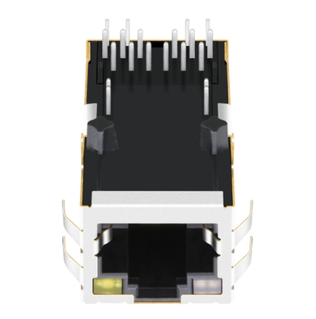 TW3185AONL, 1000 Base RJ45 with Transformer with PoE+ Tab Up with Orange&Green/ Yellow Led - TeleWire Technology