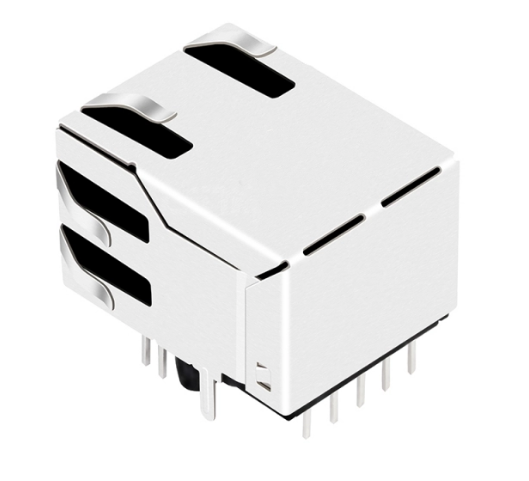 TW268518A63NL, 1000 Base Cat5e RJ45 with Transformer Tab Up with Yellow&Green/ Green Led - TeleWire Technology