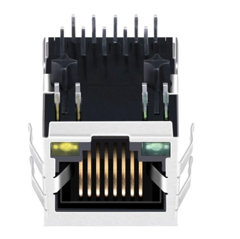 TW1215GENL, 10/100 Base RJ45 with Transformer with PoE Tab Down with Green/Yellow Led - TeleWire Technology