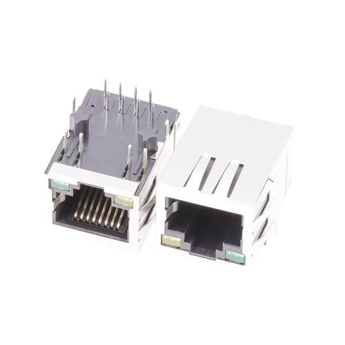 TW5625DNL, 10/100 Base RJ45 with Transformer with PoE Tab Down Yellow/ Green Led - TeleWire Technology