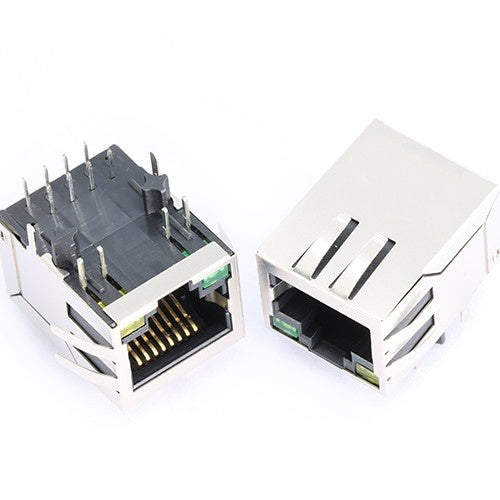 TW1136GENL, 10/100 Base Ethernet RJ45 with Transformer Tab Down Green/Yellow Led - TeleWire Technology