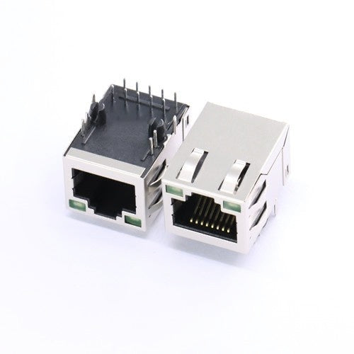 TW27568AFNL, 1000 Base Gigabit RJ45 MagJack Tab Up with Green/ Green Led - TeleWire Technology