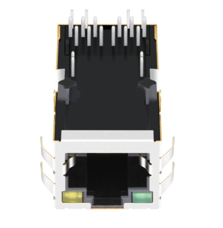 TW3185AHNL, 1000 Base Gigabit Ethernet RJ45 MagJack with PoE+ Tab Up Green/Yellow Led - TeleWire Technology