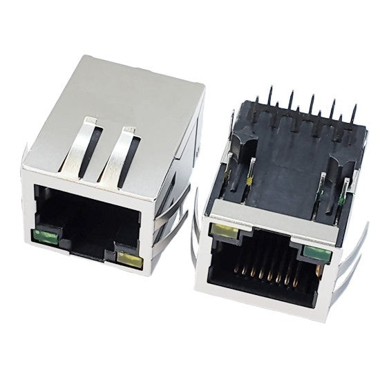 TW1215GENL, 10/100 Base RJ45 with Transformer with PoE Tab Down with Green/Yellow Led - TeleWire Technology