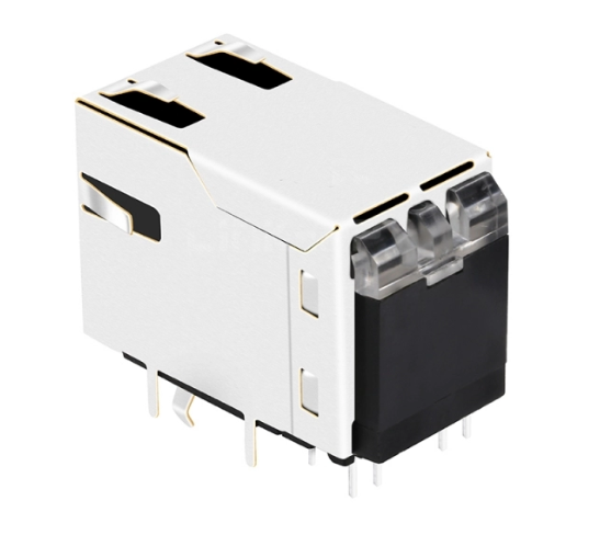 TWE4171AGNL, RJ45 with Single USB without Transformer Tab Up with Yellow/ Green Led - TeleWire Technology